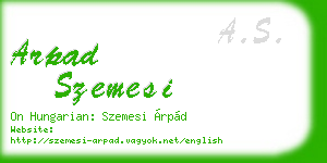 arpad szemesi business card